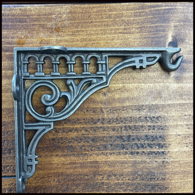 Cast Iron ROMAN HOOK Shelf Brackets - Available in three sizes