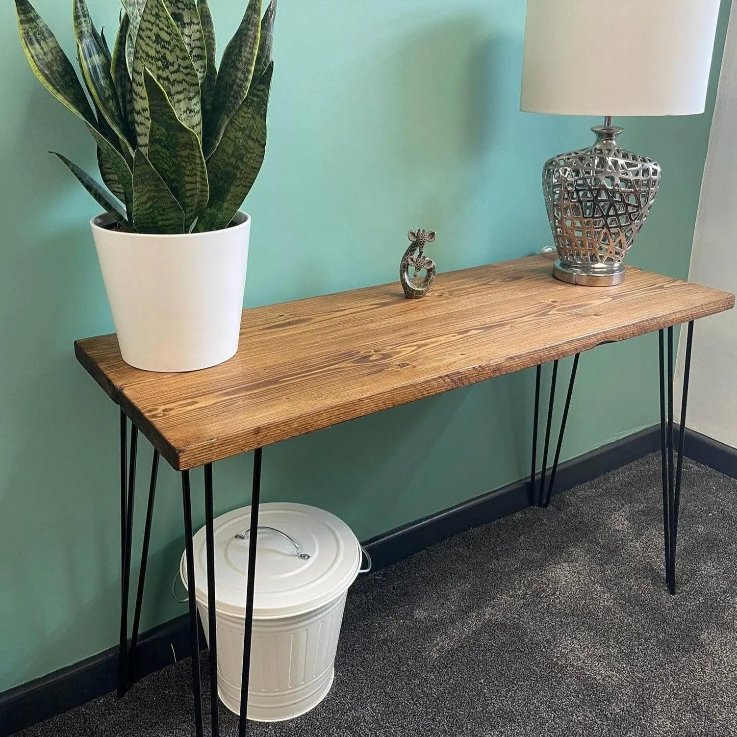 Console Table with Black Hairpin Legs - Urban Reclamation
