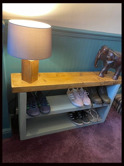 Handmade Solid Wood Chunky Shoe Rack/Bench.