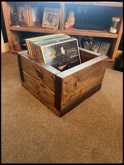 Record Storage Crate. Vinyl Lp Box, Media storage unit, Holds 70/80 Records