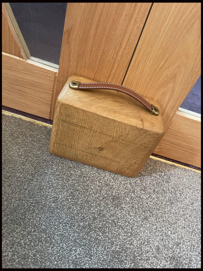 Rustic Chunky Oak Door Stop - Handmade from reclaimed French FSC Oak