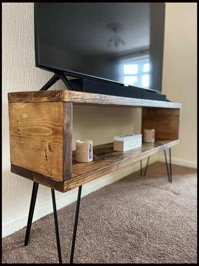 Rustic TV Unit Made From Reclaimed Scaffold Boards