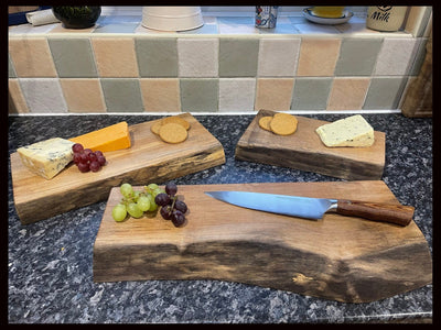 Solid Oak Live Edge wooden chopping board - Waney Edge Oak Cutting Board - James Martin style