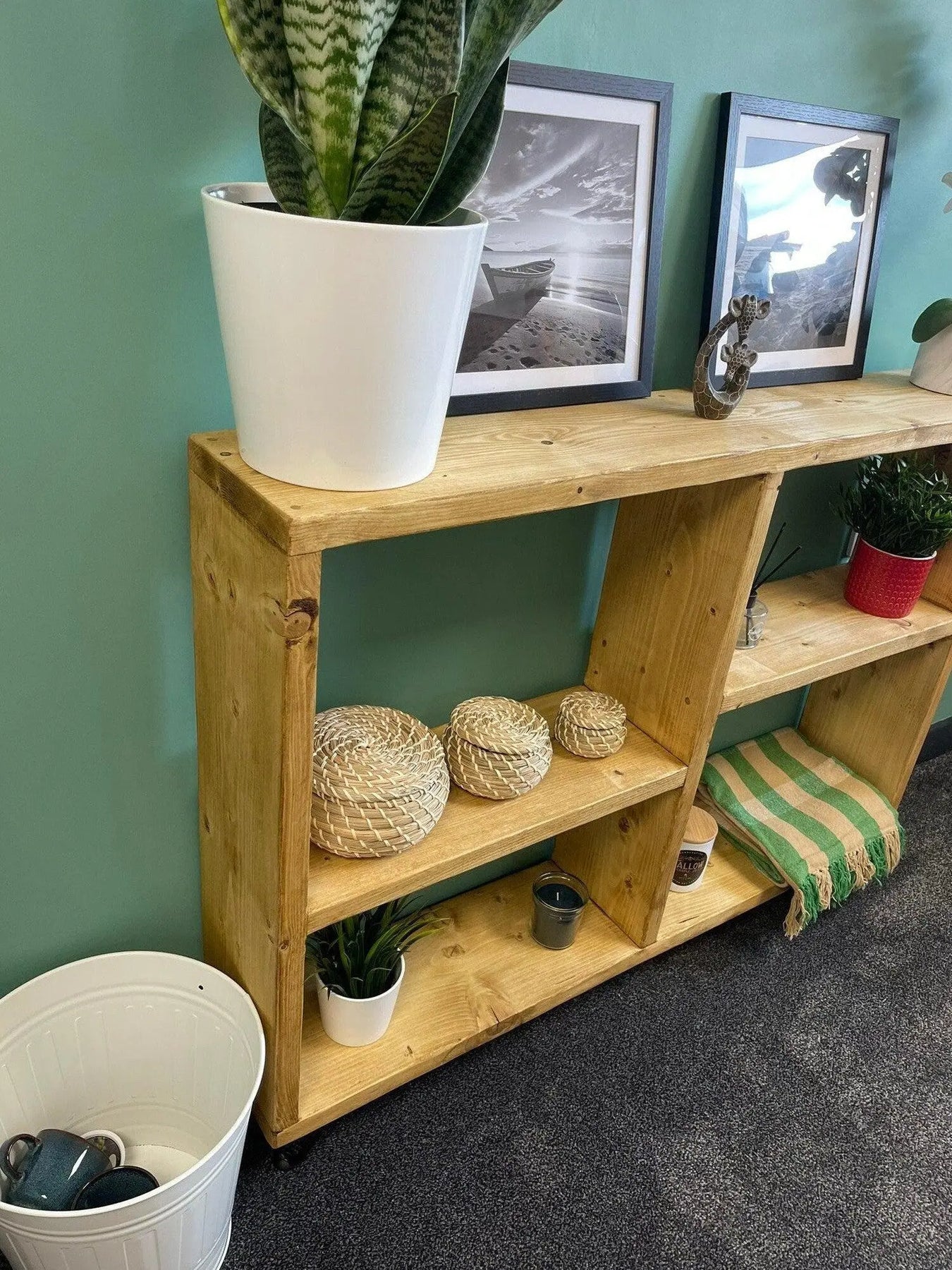 Solid Wood Bookcase Sideboard with Hairpin Legs - Urban Reclamation
