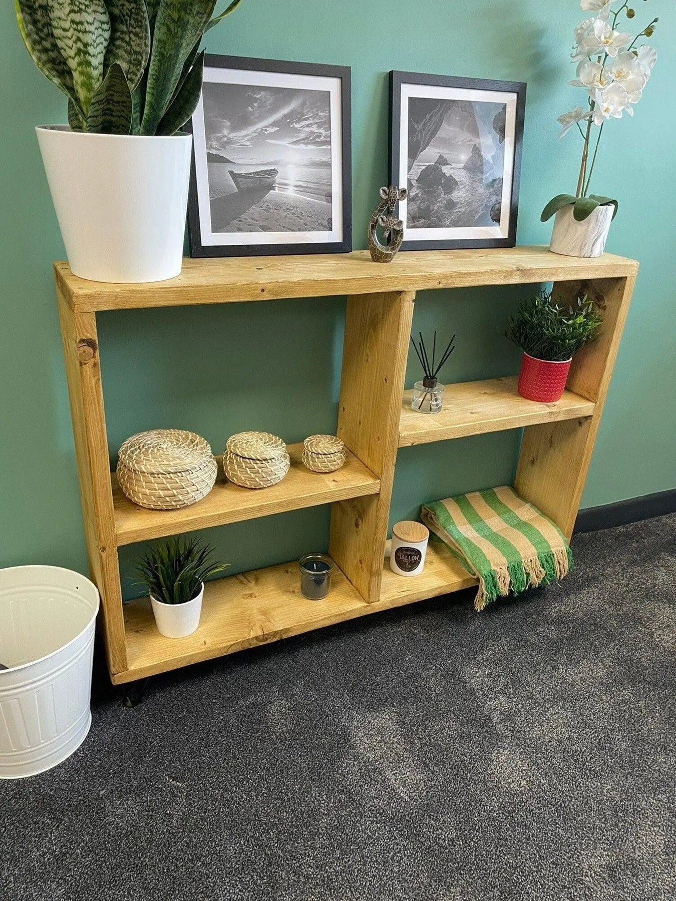 Solid Wood Bookcase Sideboard with Hairpin Legs – Urban Reclamation