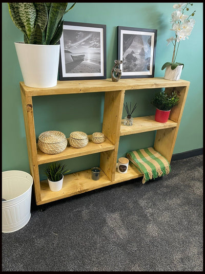 Solid Wood Bookcase with Hairpin Legs Reclaimed Style Bookshelves Shelf Unit